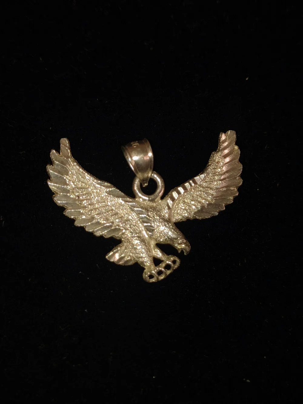 Vintage 925 Sterling Silver Eagle Pendant Necklace Charm – Detailed Flying Eagle